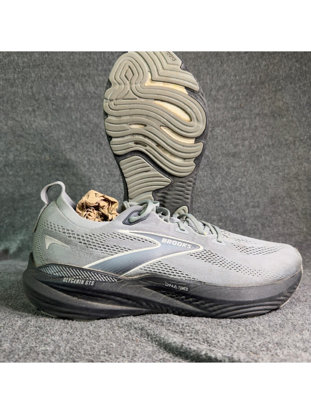 Brooks Glycerin GTS Shoes Mens Size 13 Gray D Running Road Sneakers 1104461D078